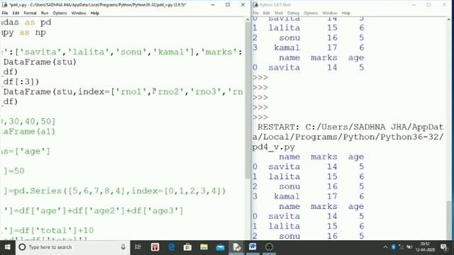 PANDAS DATAFRAME смотреть онлайн