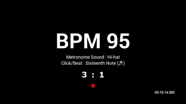Metronome BPM 95 / Hi-hat / 16th (Closed) смотреть онлайн