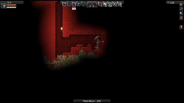 Starbound - Episode 36 : Mining flesh. Corrupt dirt blocks. Level 21 monsters смотреть онлайн