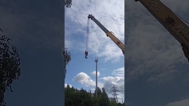 Галичанин 25 тонн. Проверка стрелы. Высота 7 этажа смотреть онлайн