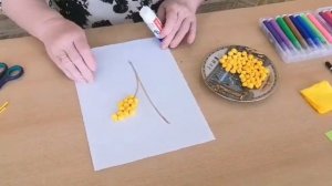 Мимоза из бумаги