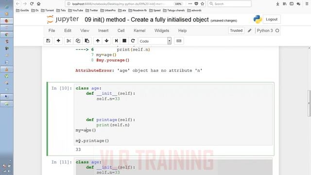 Init Method Create a fully initialized object in Python OOPS Telugu | VLR Training Class 09 смотреть онлайн