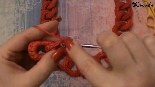 Вязание крючком украшения КРАСНОЕ КОЛЬЕ смотреть онлайн