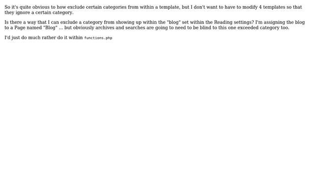 Wordpress: Functions.php: Exclude Category from "Blog" смотреть онлайн