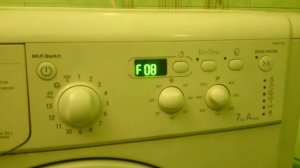Indesit ошибка F08 момент появления