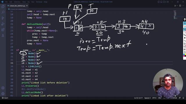 #9:- Delete a Given Node from a Linked List in Python | Data Structures in Hindi смотреть онлайн