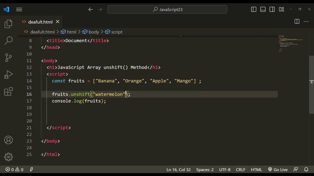 JavaScript unshift() Method | Tutorial For Beginners in Hindi || Adisma смотреть онлайн