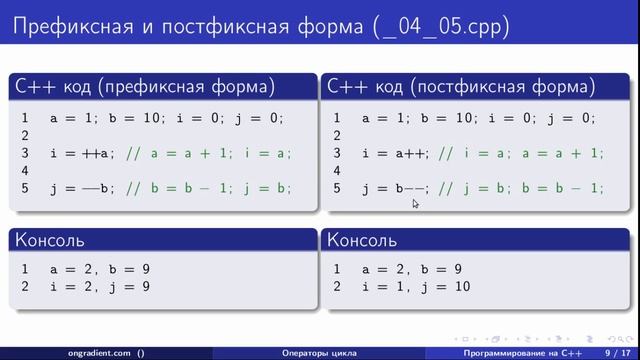 С++ 04 02. Операторы цикла while и for. смотреть онлайн