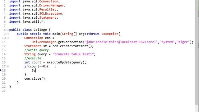 How to delete all records from a table in Oracle using JDBC API? смотреть онлайн