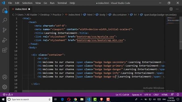 How to use Badge/Labels in Bootstrap in urdu/hindi | Bootstrap Tutorial | Learning Entertainment смотреть онлайн