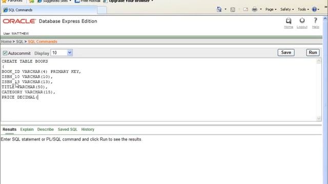 SQL with Oracle 10g XE Using CREATE TABLE to Build a Table 1 смотреть онлайн