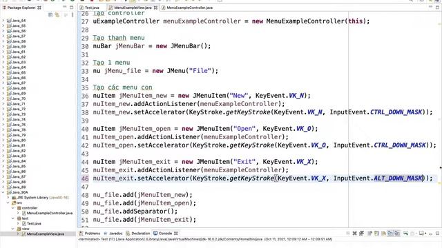 Java 90. Cách tạo phím tắt cho chương trình Java Swing смотреть онлайн