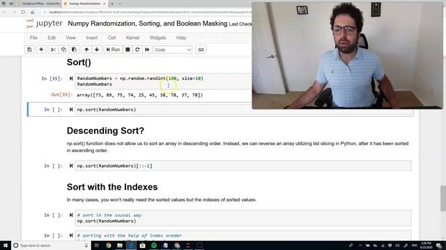 NumPy - Randomization, Sorting and Boolean Masking смотреть онлайн