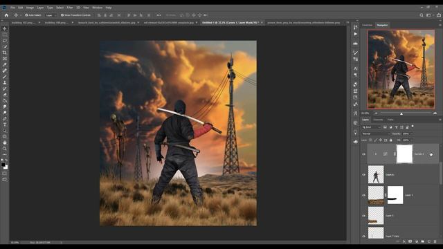 Ninja War Digital Art Photoshop Manipulation Tutorial смотреть онлайн