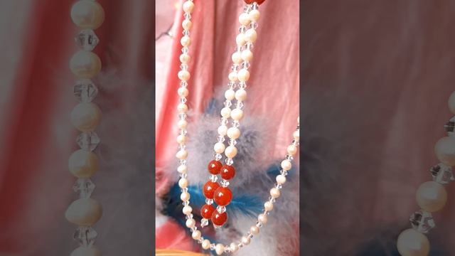 колье из речного жемчуга и нат.сердолика и горный хрусталь смотреть онлайн