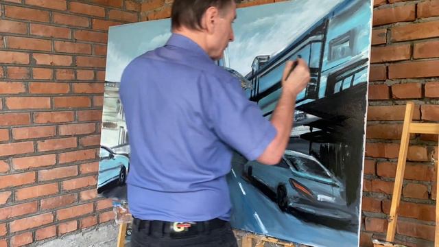 2-этап. Город Воинской Славы Грозный, ул. Ларсанова маслом на холсте 100 на 150 см. ЗилавдиЯшуркаев смотреть онлайн