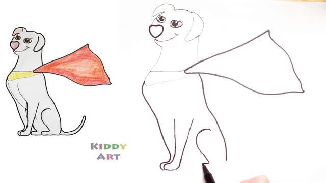 How to Draw Krypto the Superdog of SuperPets / Нарисовать Супер-пса Крипто / Супер-питомцы / Крипто смотреть онлайн