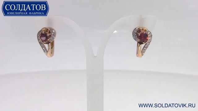 Изящные золотые серьги с гранатом C2582T 385 смотреть онлайн