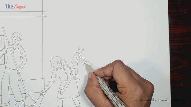 Swach Bharat Abhiyan Drawing part-1|| How to Draw Clean India For Drawing Competition|| смотреть онлайн