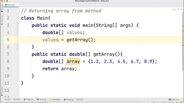 Returning Array From Method in Java смотреть онлайн
