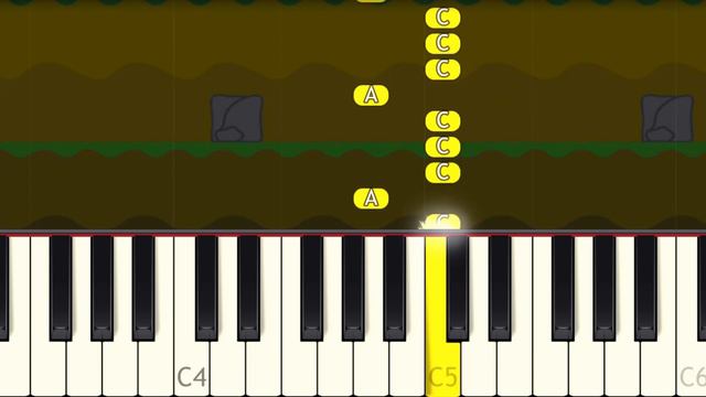 POU CLIFF JUMP - THEME SONG - VERY EASY Piano tutorial смотреть онлайн