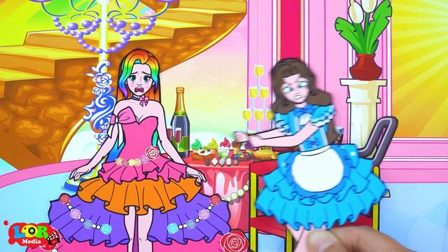 Animation Movies - Paper DIY  Rapunzel Daughter Poor And Bad Friend In School  - LOL Surprise DIYs