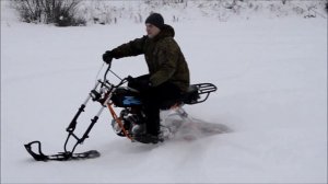 Покатушки на мотоцикле Скаут-3 с зимним комплектом (гусеницей)