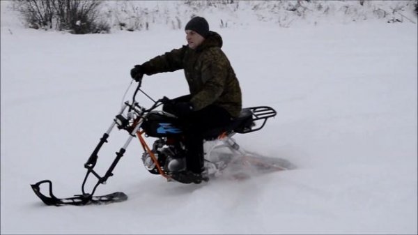 Покатушки на мотоцикле Скаут-3 с зимним комплектом (гусеницей)