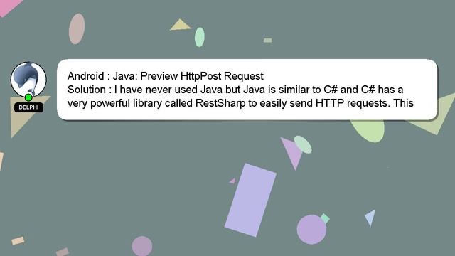 Android : Java: Preview HttpPost Request смотреть онлайн
