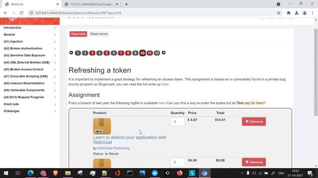Assignment 4 | JWT Refresh Token | WebGoat | OWASP TOP 10 | Broken Authentication