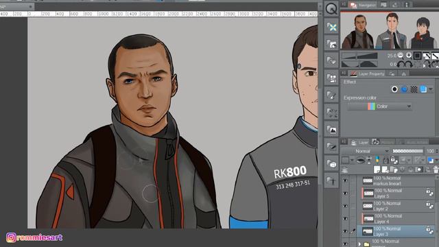 Detroit: Become Human Fanart - TUTORIAL WITH COMMENTARY смотреть онлайн