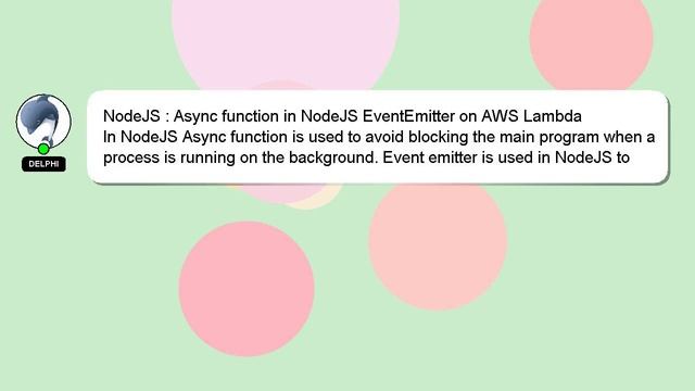 NodeJS : Async function in NodeJS EventEmitter on AWS Lambda смотреть онлайн