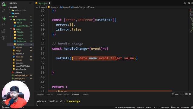 ?React Two Way data binding | Handling for at client side | blogging application Hindi смотреть онлайн