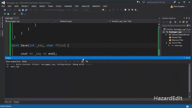 simple Keylogger with Hidden Window and Log C++ Tutorial Visual Studio 2020 смотреть онлайн