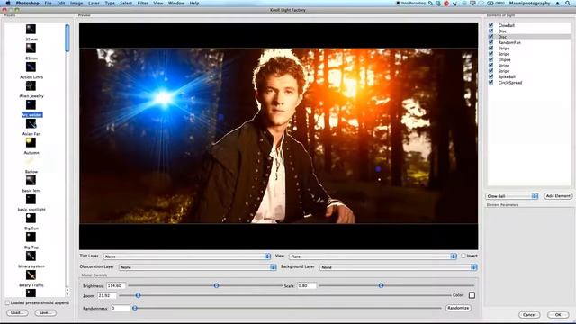 Knoll Light Factory - Flare Plugin Photoshop Tutorial смотреть онлайн