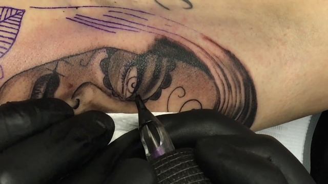 TATTOO TIME LAPSE / ROSE + DAY OF THE DEAD PORTRAIT смотреть онлайн