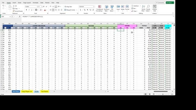 How to make an MLB DFS Excel Model Part 2 Exposures and Stacks смотреть онлайн