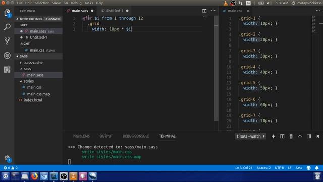 How to use @for loop in sass (in Hindi) смотреть онлайн