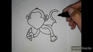 Как нарисовать ОБЕЗЬЯНКУ..How to draw  a Monkey..Урок рисования для детей, просто рисуем ?