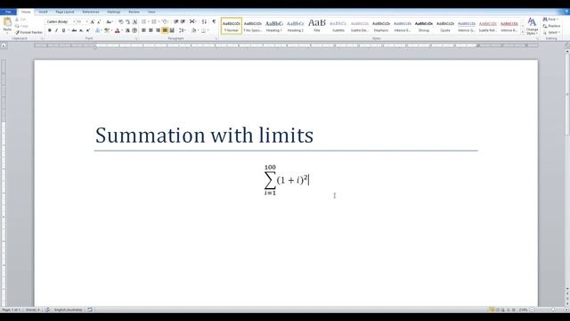 How to type summation with limits in Word смотреть онлайн