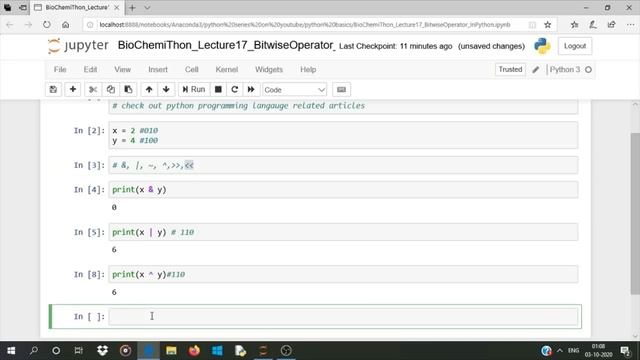 Bitwise Operators in Python | Lecture 18 | Python Tutorial in Hindi for Beginners смотреть онлайн