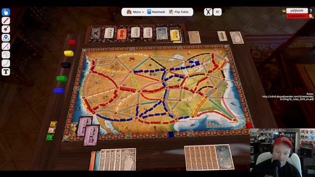 Ticket to Ride on Tabletop Simulator (Part 4) смотреть онлайн