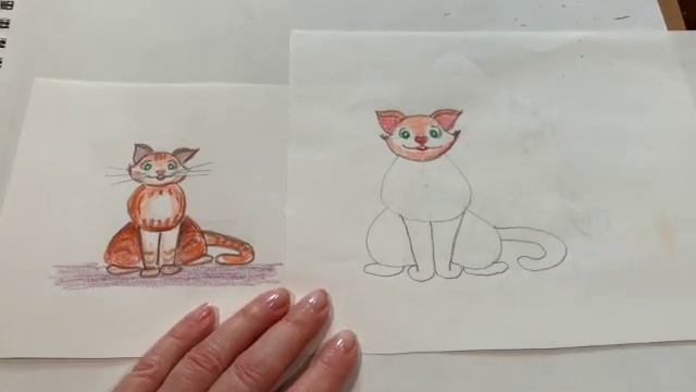 Рисуем симпатичного котенка цветными карандашами смотреть онлайн