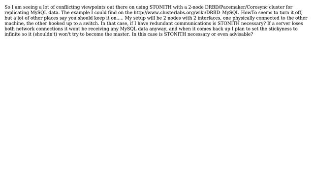 DevOps & SysAdmins: STONITH with a DRBD/Pacemaker/Corosync 2 node cluster смотреть онлайн