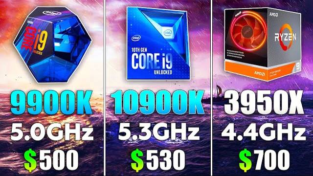 i9 10900K OC vs i9 9900k OC vs Ryzen 9 3950X OC Test in 8 Games смотреть онлайн