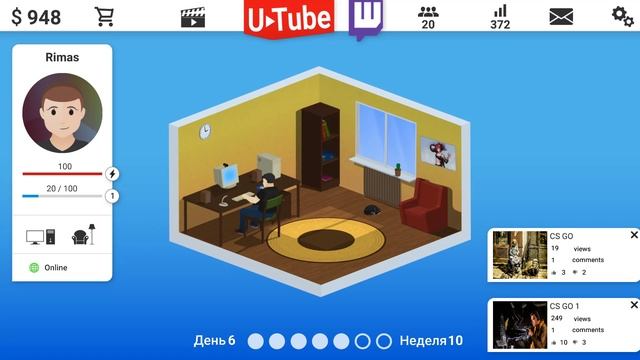 ЮТУБЕР РИМАС ОТКРЫЛ НОВЫЙ КАНАЛ! - СИМУЛЯТОР ЮТУБЕРА! смотреть онлайн