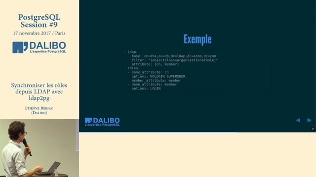 PostgreSQL Session #9 - Étienne Bersac - Synchroniser les rôles depuis LDAP avec ldap2pg смотреть онлайн