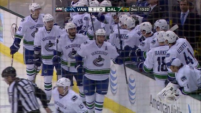 Canucks at Stars - Derek Roy 1-0 Goal - 04.18.13 - HD смотреть онлайн