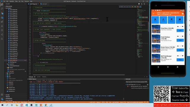 EP50 See-Flutter Firebase,FireStore Get Data from Database for Search Food Menu using Stream Builde смотреть онлайн