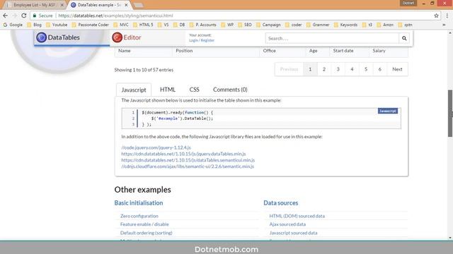 jQuery Datatable Server Side Processing in Asp.Net MVC - Part 2 смотреть онлайн